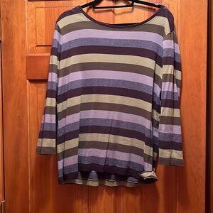 Kate Hill casual striped top size xl EUC